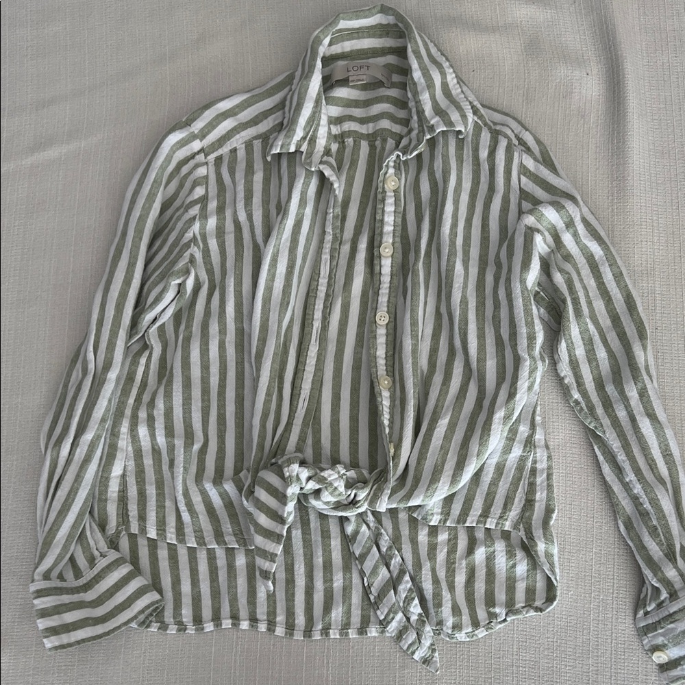 Loft Green Striped Women’s Shirt